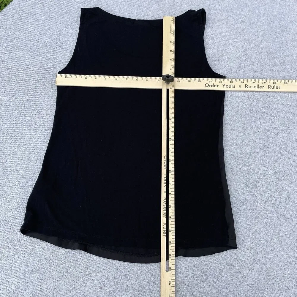 DKNY Sleeveless Tank Top Women's Size XS Silky Black Bodycon Y2K Business - Picture 13 of 14